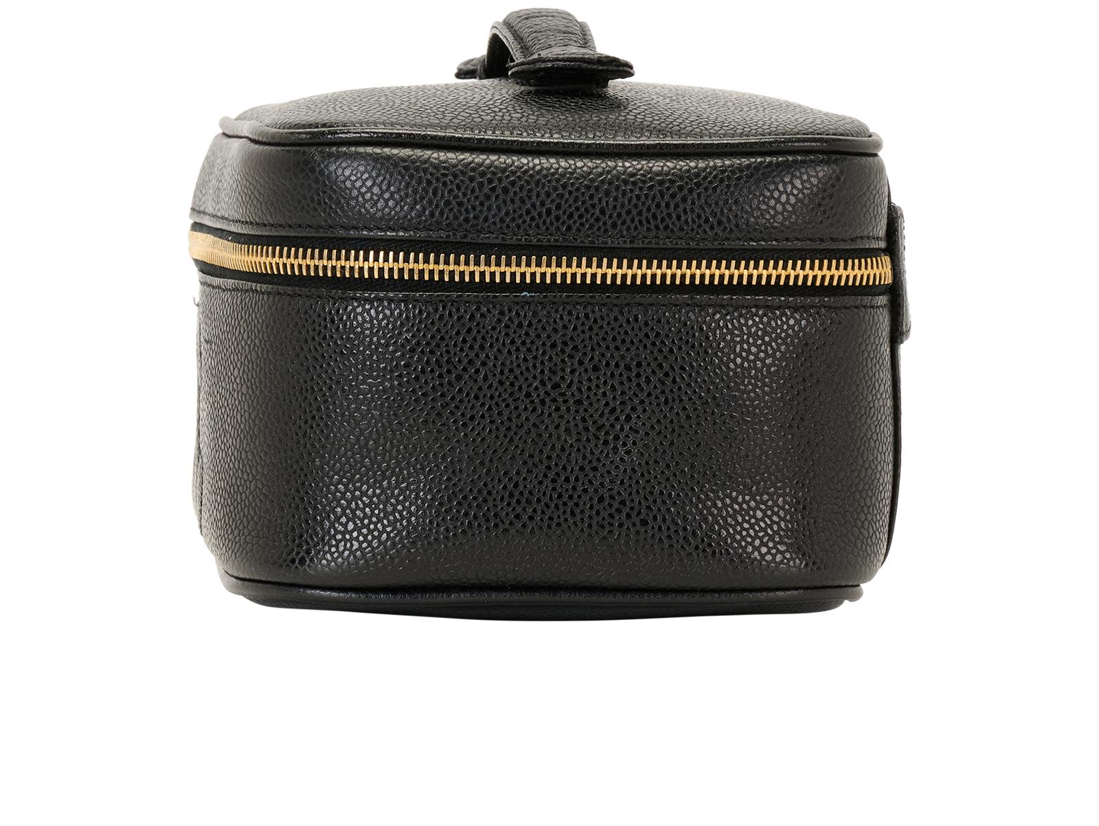 Chanel Vintage Vanity Case, &pound;525, Accessories, Black, Caviar Leather, Bottom view